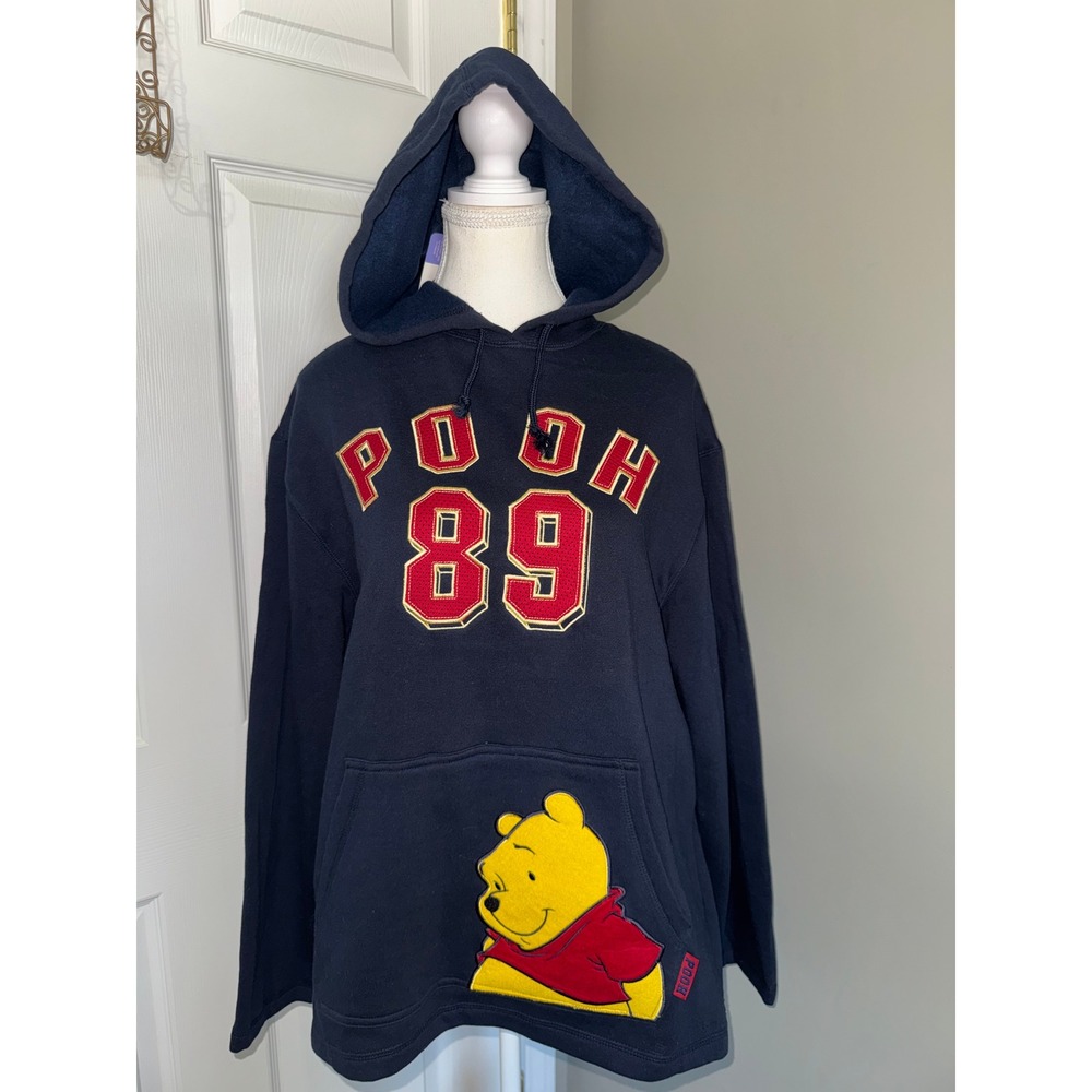 Disney Winnie the Pooh Hoodie Medium Navy Blue NWT Fleece Unisex Pullover